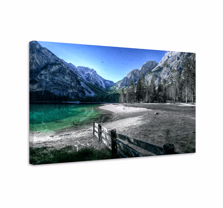 Cuadro paisajes lago de montaña sereno - TenVinilo