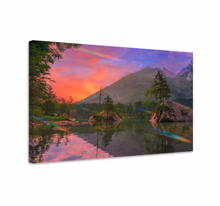 Cuadro paisajes reflejo de montañas sereno - TenVinilo