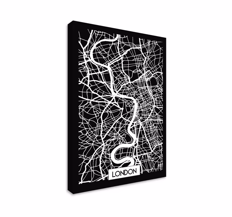 Cuadro ciudades Mapa topográfico de Londres - TenVinilo