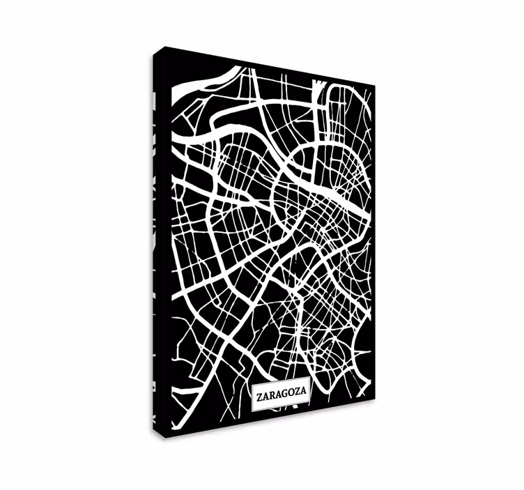 Cuadro ciudades Mapa topográfico de Zaragoza - TenVinilo