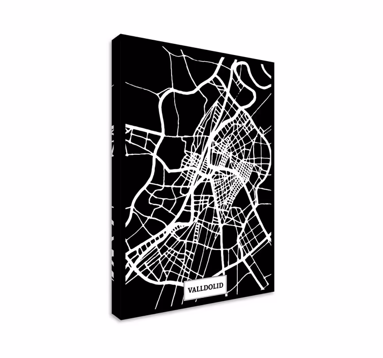 Cuadro de ciudades Mapa topográfico Valladolid - TenVinilo