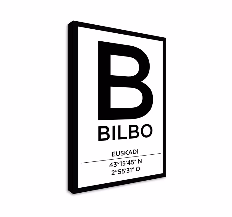Cuadro ciudades Bilbao coordenadas - TenVinilo