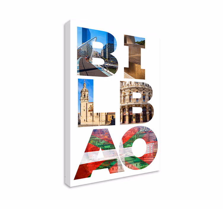 Cuadro ciudades letras Bilbao - TenVinilo