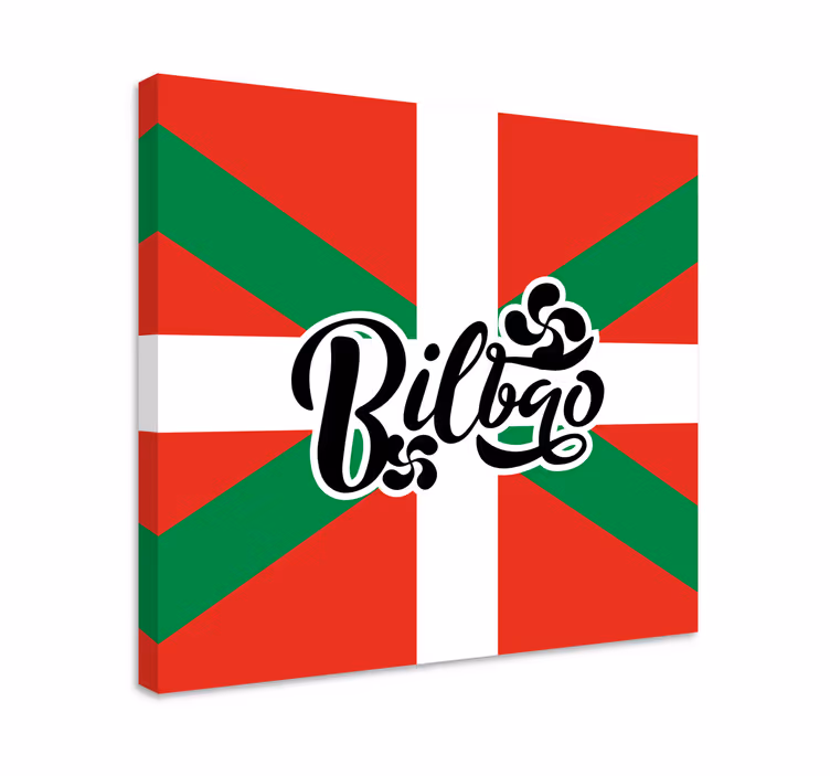 Cuadro ciudades Bilbao caligráfico - TenVinilo