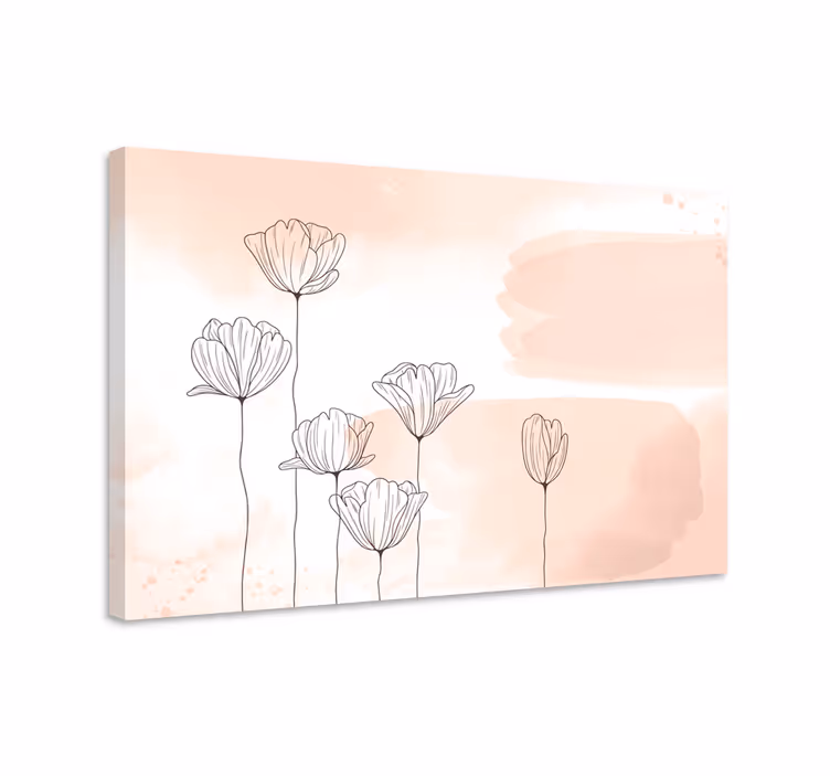 Cuadro de flores Flores línea - TenVinilo