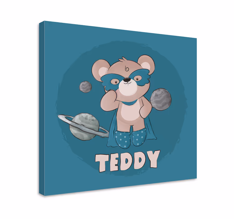 Cuadro personalizable oso héroe - TenVinilo