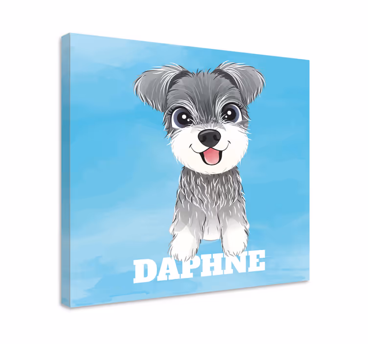Cuadro perro schnauzer con nombre - TenVinilo