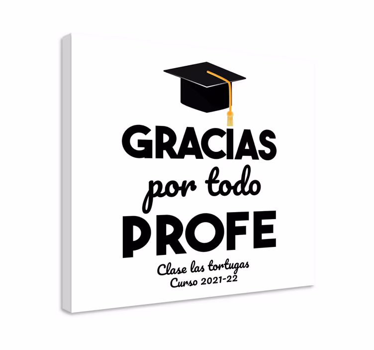 Cuadro personalizable Gracias Profe - TenVinilo