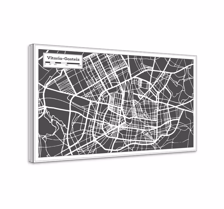 Cuadro de ciudades mapa topográfico Vitoria - TenVinilo