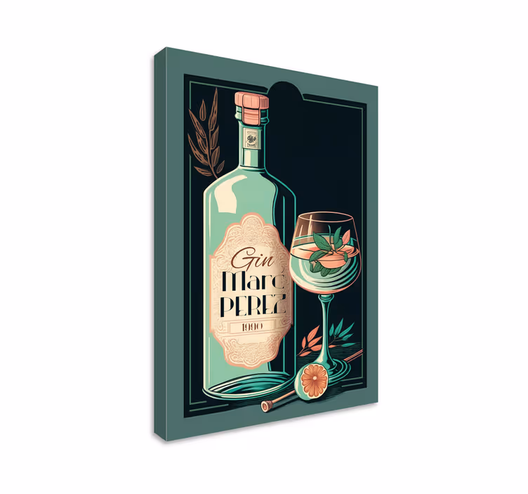 Cuadro retro vintage Gintonic - TenVinilo