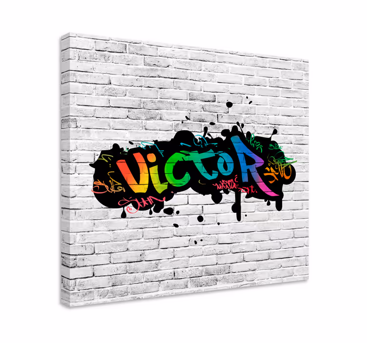 Cuadro dormitorio nombre personalizado grafitti - TenVinilo