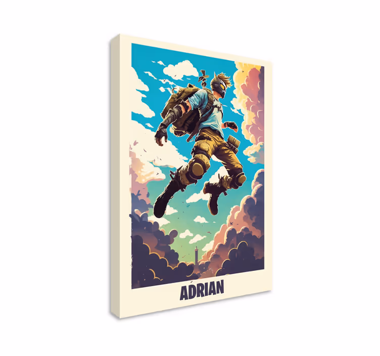 Cuadro videojuego personaje épico personalizado - TenVinilo