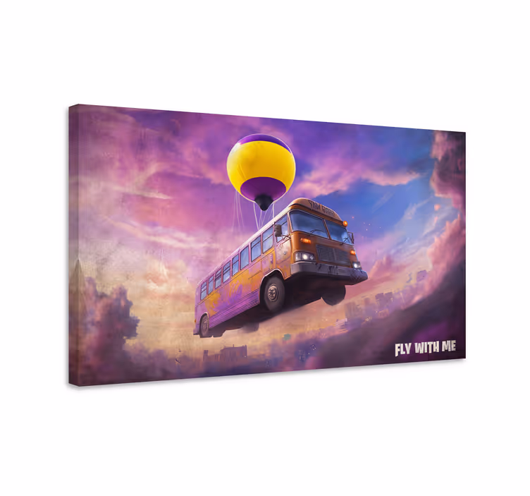 Cuadro videojuego escena de autobús volador - TenVinilo