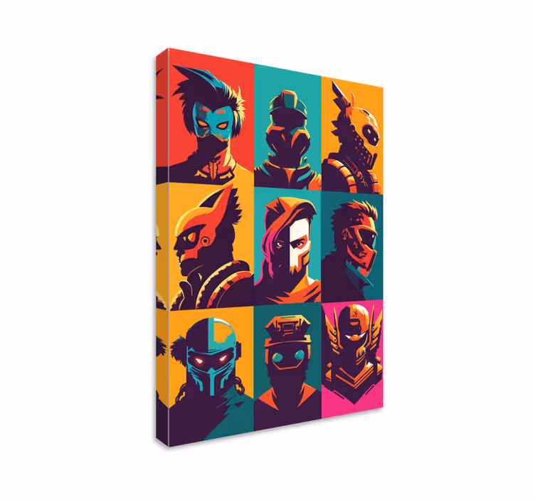 Cuadro videojuego personajes épicos arte pop - TenVinilo