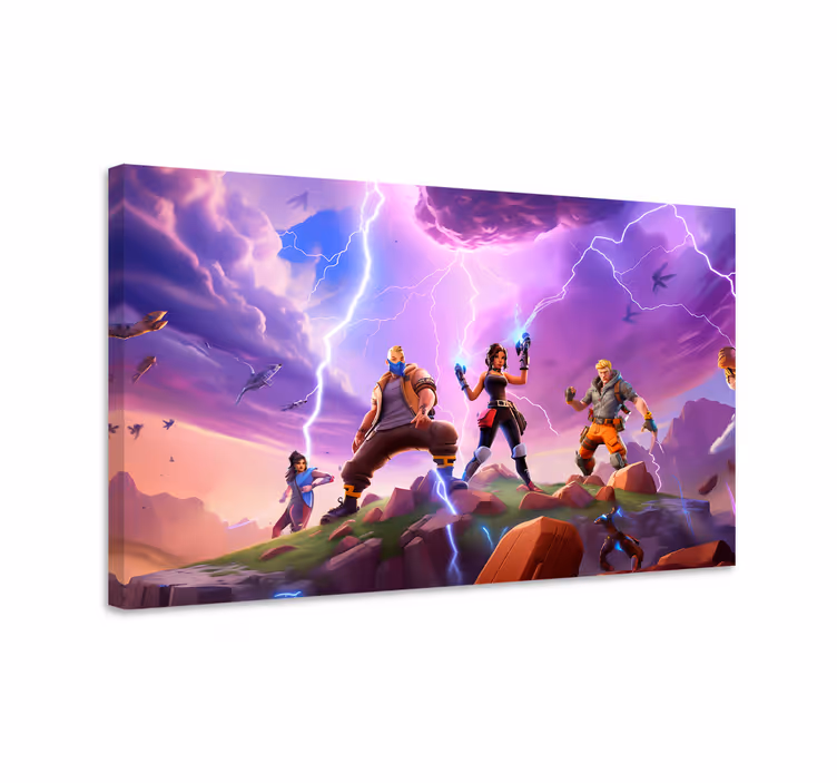 Cuadro videojuego personajes en una tormenta - TenVinilo