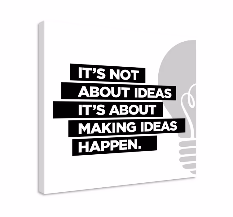 Cuadro frase motivadora las ideas son - TenVinilo