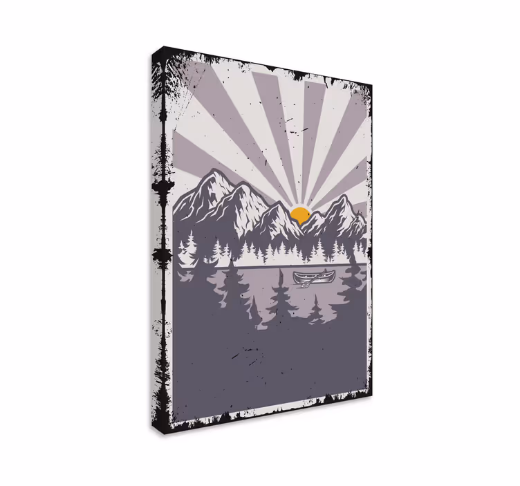 Cuadro paisaje lago y montañas - TenVinilo