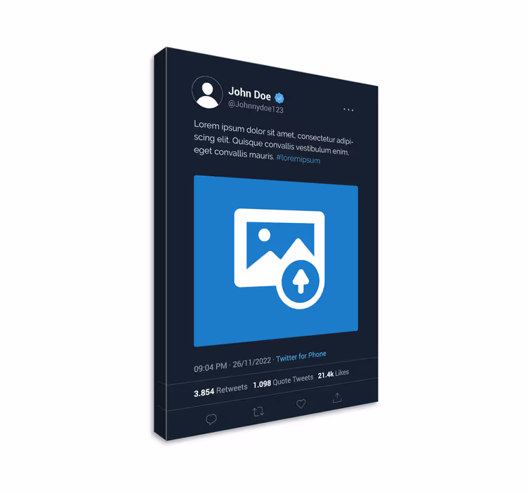 Cuadro personalizable X pantalla de Twitter - TenVinilo