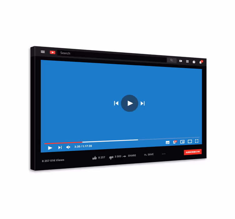 Cuadro personalizable YouTube - TenVinilo
