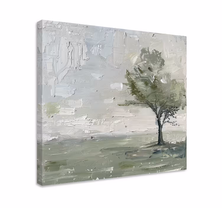 Cuadro gran árbol simulación a pintado al oleo - TenVinilo