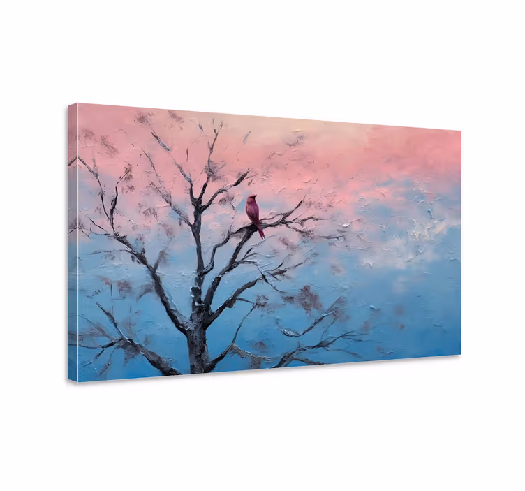 Cuadro decorativo pájaro en un árbol - TenVinilo