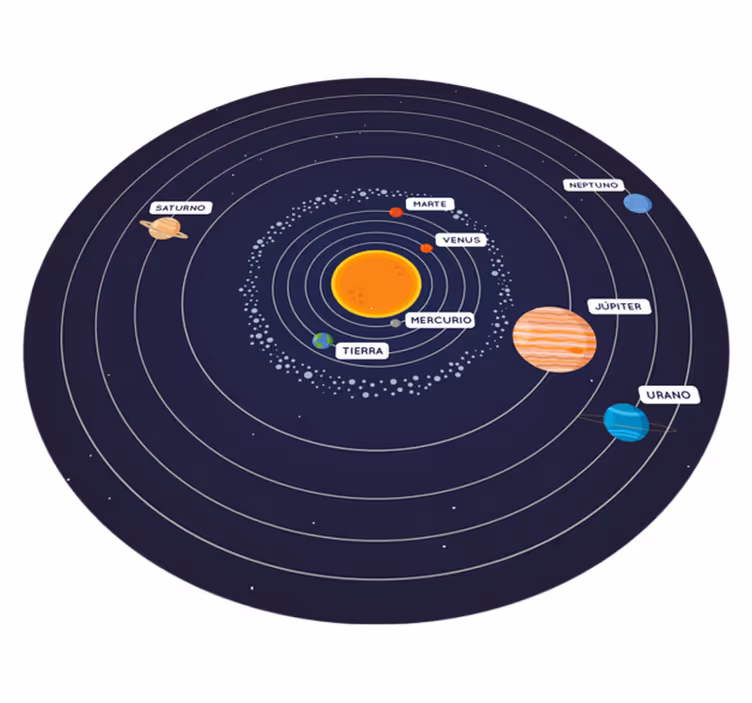 Alfombra vinílica dormitorio sistema solar - TenVinilo