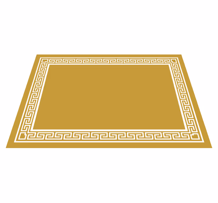 Alfombra vinilo amarilla diseño griego - TenVinilo