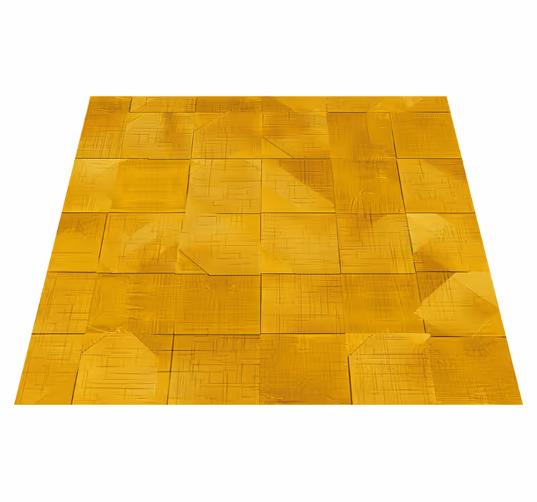 Alfombra vinilo amarilla cuadrados geométricos - TenVinilo