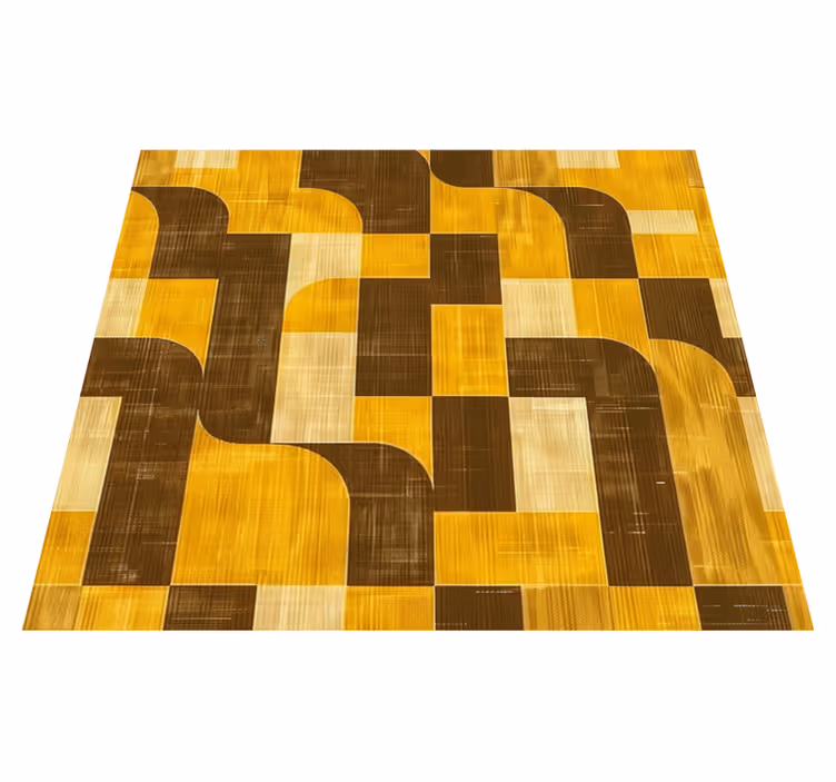 Alfombra vinilo amarilla estilo art decó - TenVinilo