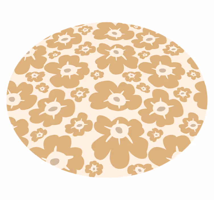 Alfombra vinílica flores amapolas beige - TenVinilo