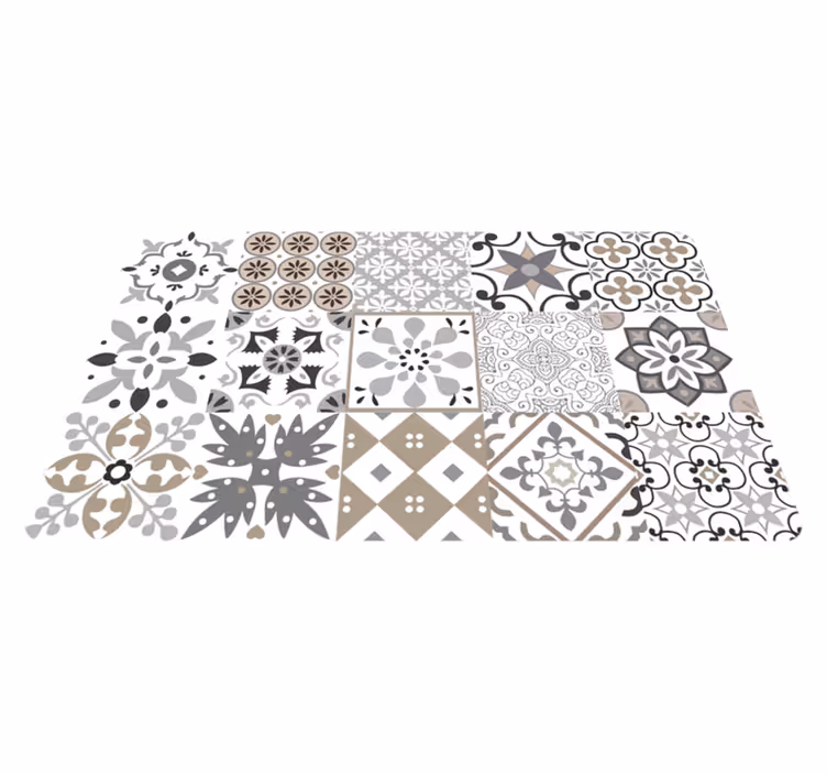 Alfombra vinilo cocina mosaico gris - TenVinilo