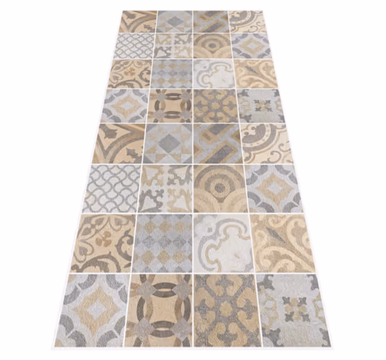 Alfombra vinilo cocina cemento arancioni - TenVinilo