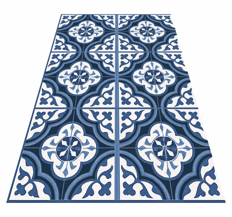 Alfombra vinilo salón majorica azul portuguesa - TenVinilo