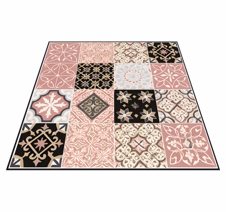 Alfombra vinilo salón cemento rosa - TenVinilo