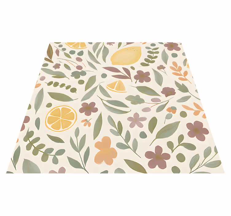 Alfombra vinilo exterior diseño floral de limón - TenVinilo