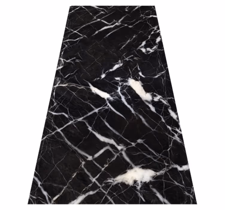 Alfombra vinílica efecto mármol estilo blanco y negro - TenVinilo