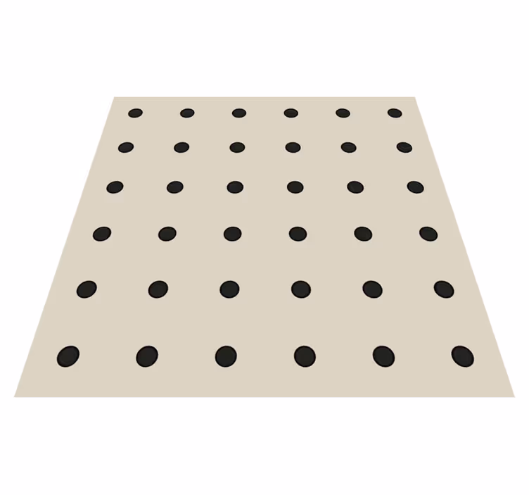 Alfombra vinilo cocina patrón de lunares beige - TenVinilo