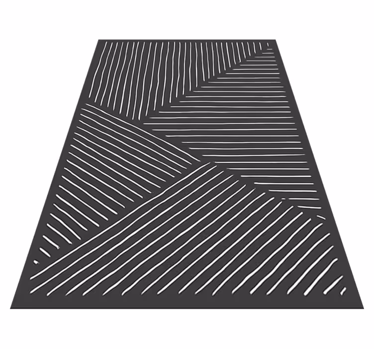 Alfombra vinilo cocina líneas onduladas blancas - TenVinilo