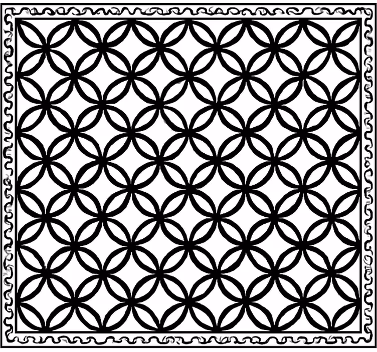 Alfombra vinilo cocina blanco y negro adornado - TenVinilo