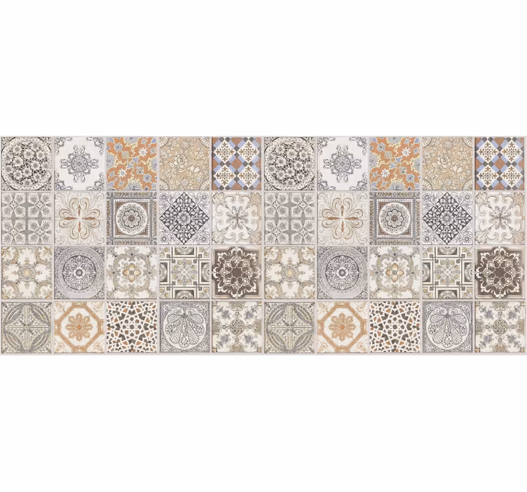Alfombra vinílica mosaico azulejos persas crearreda - TenVinilo