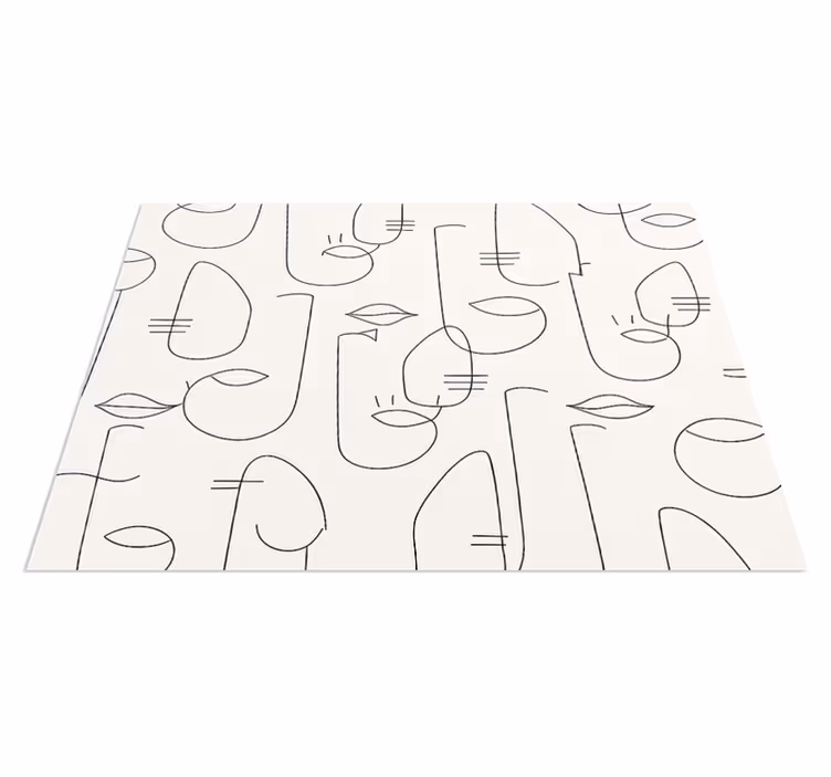 Alfombra vinilo cocina partes de cara abstractas - TenVinilo