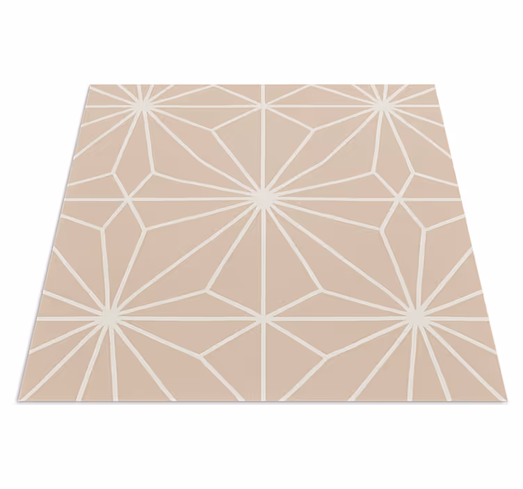 Alfombra vinilo cocina patrón estrellas beige - TenVinilo