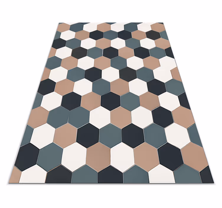 Alfombra vinilo cocina azulejos hexagonales modernos - TenVinilo