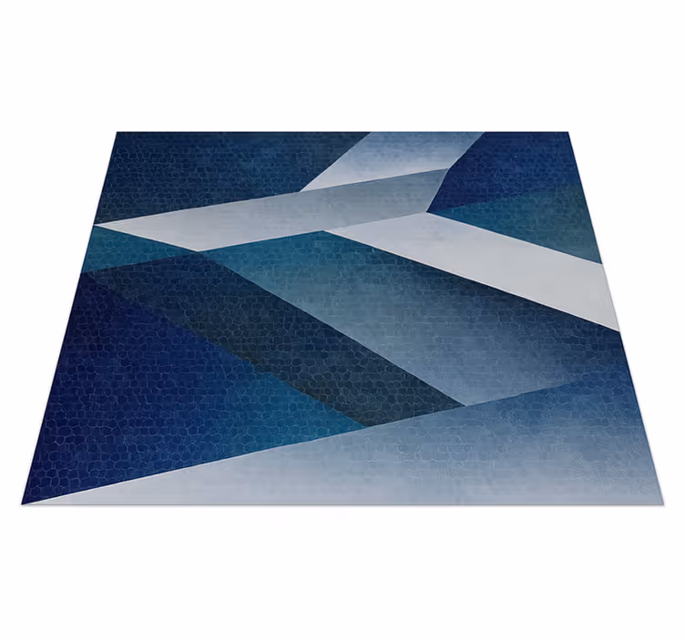 Alfombra vinilo salón diseño de fragmentos azules - TenVinilo