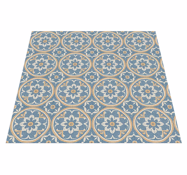 Alfombra vinilo salón estilo azulejo - TenVinilo