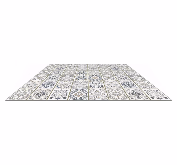 Alfombra vinilo salón corredor de azulejos marroquíes - TenVinilo