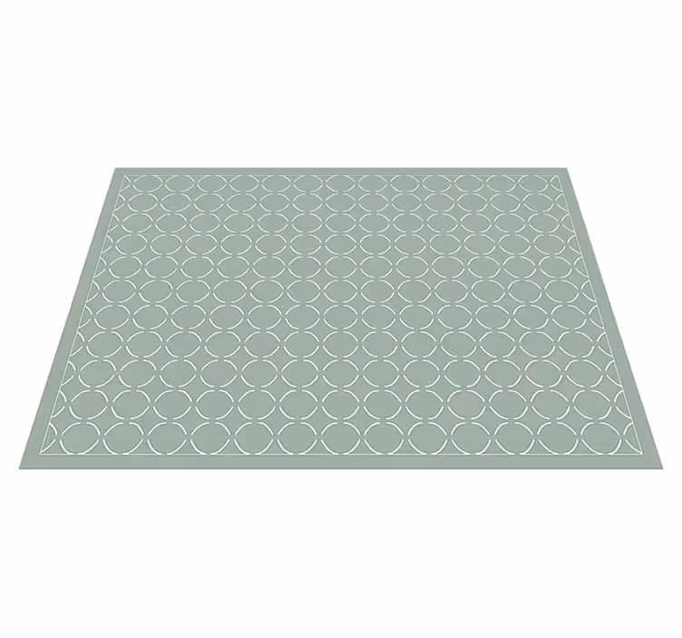 Alfombra vinilo cocina celadón enrejado muted - TenVinilo