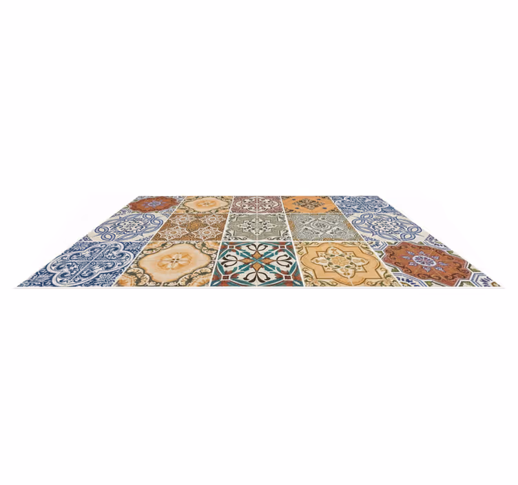 Alfombra vinilo cocina mosaico mediterráneo ecléctico - TenVinilo