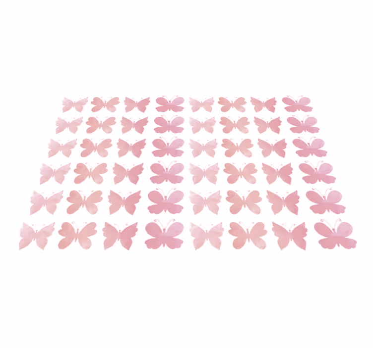 Alfombra vinílica animales diseño mariposas rosas - TenVinilo