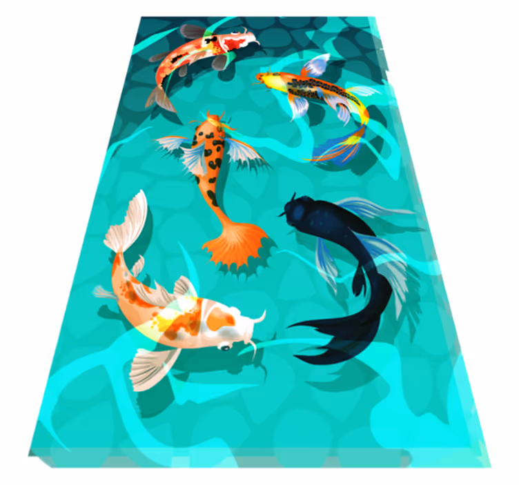 Alfombra vinílica animales ducha de koi - TenVinilo